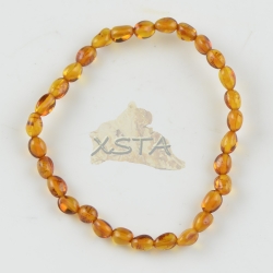 Small tiny amber beads bracelet cognac